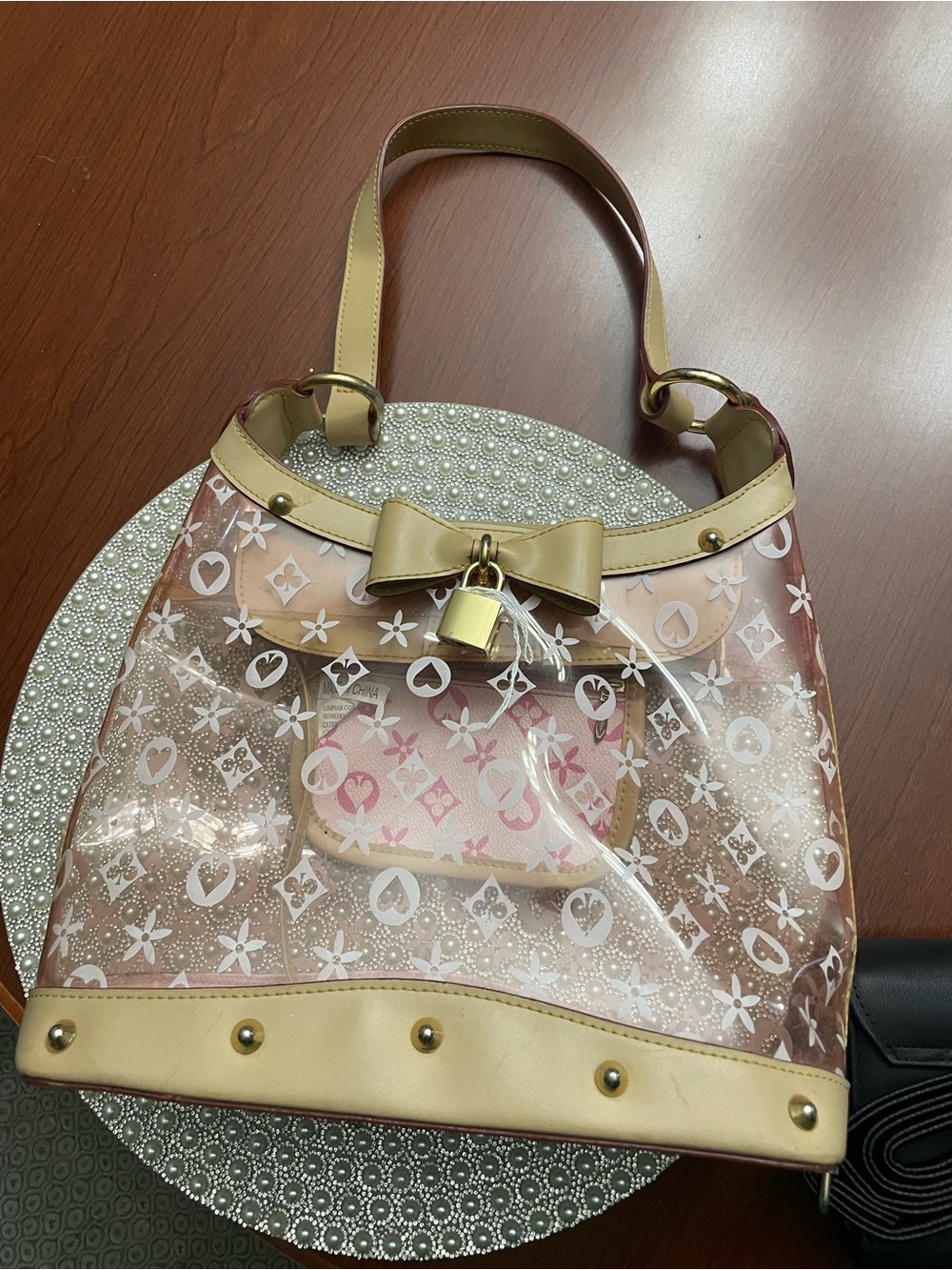 Louis Vuitton GWP Clear Monogram Tote with Beige Trim and Bow